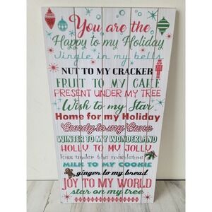 You are the happy to my holiday‎ large print Xmas greeting hanging sign
